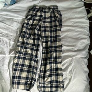 Blue and White Plad Pajama Pants